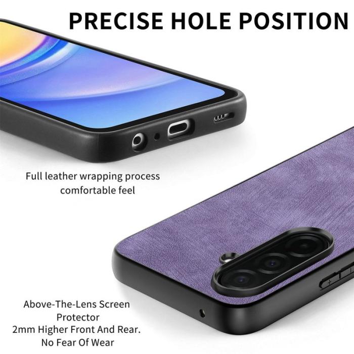 OEM - Mobilskal för Samsung Galaxy S26 Plus Stöttålig Slim Retro Konstläder - Lila