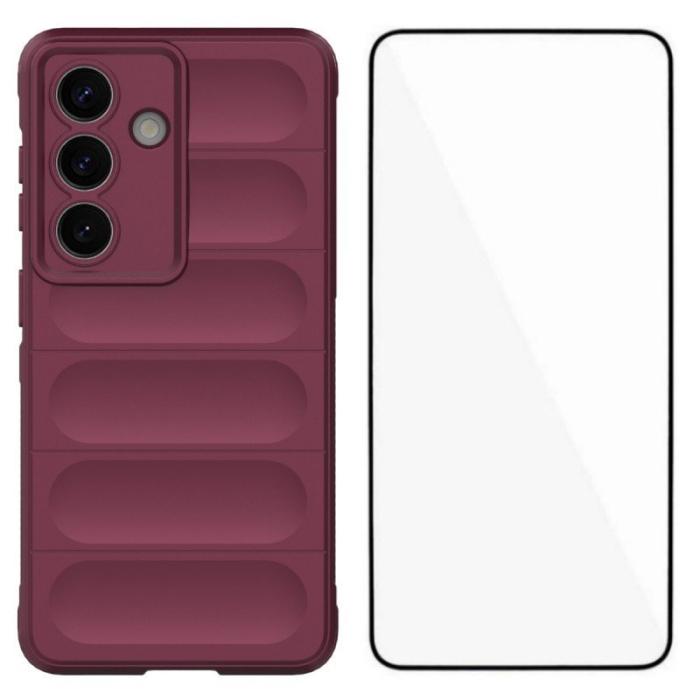 WANLONFENG - WANLONFENG Mobilskal för Samsung Galaxy S26 Plus TPU Anti Slip - Vinröd