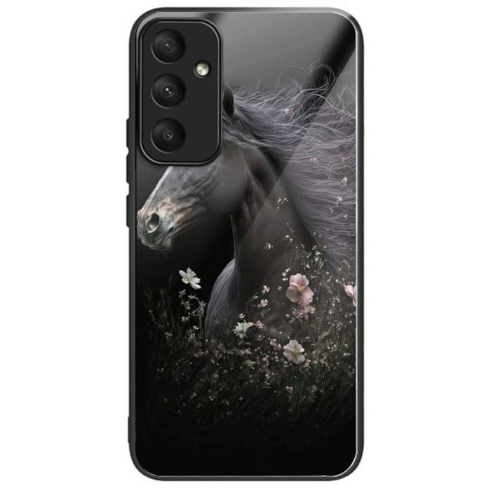 OEM - Mobilskal för Samsung Galaxy S26 Plus TPU Härdat glas - Häst och Blomma