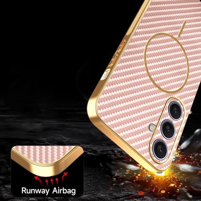 OEM - Mobilskal för Samsung Galaxy S26 Plus TPU Kolfiber - Rosa