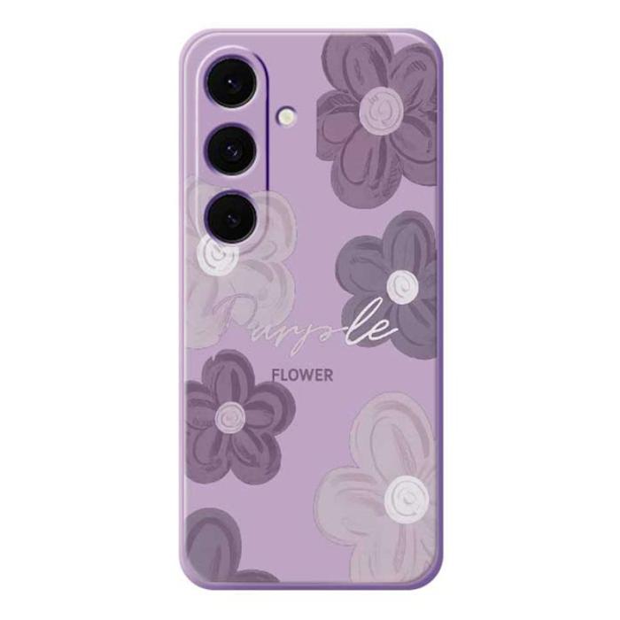OEM - Mobilskal för Samsung Galaxy S26 Plus TPU - Lila blommönster - Lila