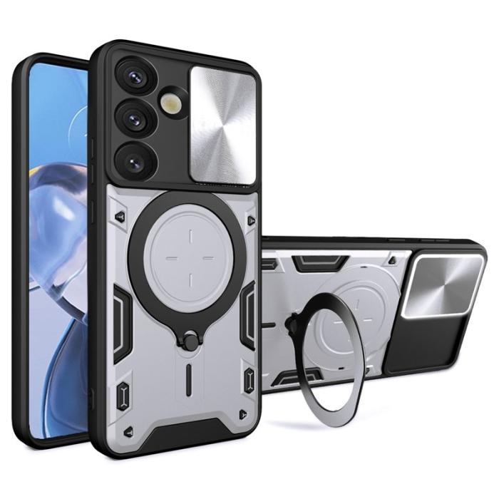 OEM - Mobilskal för Samsung Galaxy S26 Plus TPU + PC med Kickstand - Silver