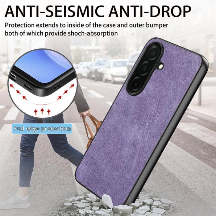 OEM - Mobilskal för Samsung Galaxy S26 Shockproof Slim Äkta läder - Lila