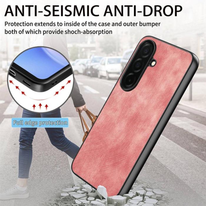 OEM - Mobilskal för Samsung Galaxy S26 Shockproof Slim Äkta läder - Rosa