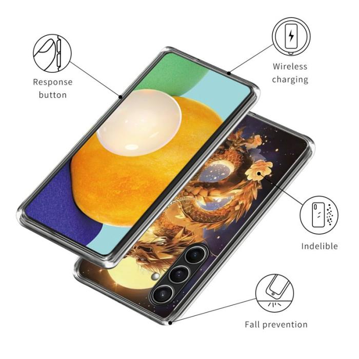 OEM - Mobilskal för Samsung Galaxy S26 Shockproof TPU IMD-mönster - Gulddrake