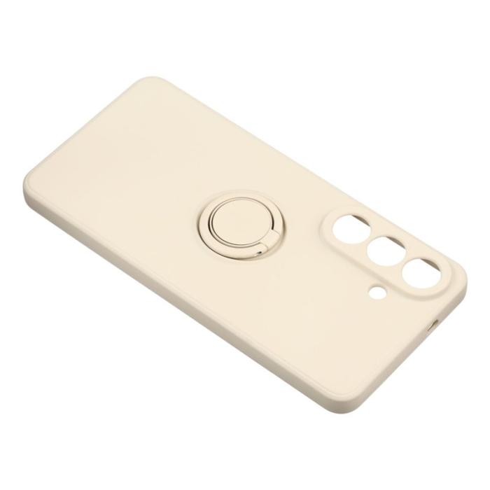OEM - Mobilskal för Samsung Galaxy S26 Silikon med Ring Kickstand - Beige