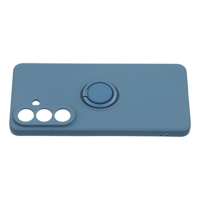 OEM - Mobilskal för Samsung Galaxy S26 Silikon med Ring Kickstand - Midnattsblå