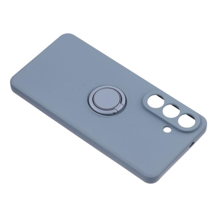 OEM - Mobilskal för Samsung Galaxy S26 Silikon med Ring Kickstand - Mörkblå