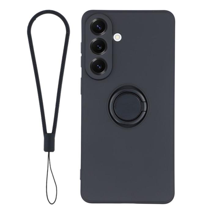 OEM - Mobilskal för Samsung Galaxy S26 Silikon med Ring Kickstand - Svart