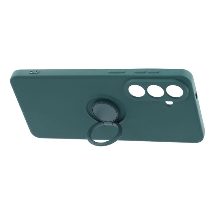 OEM - Mobilskal för Samsung Galaxy S26 Silikon med Ring Kickstand - Svartgrön