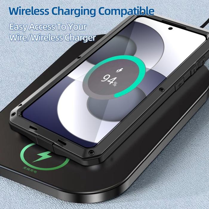 OEM - Mobilskal för Samsung Galaxy S26 Silikon + Metall med Härdat Glas - Svart