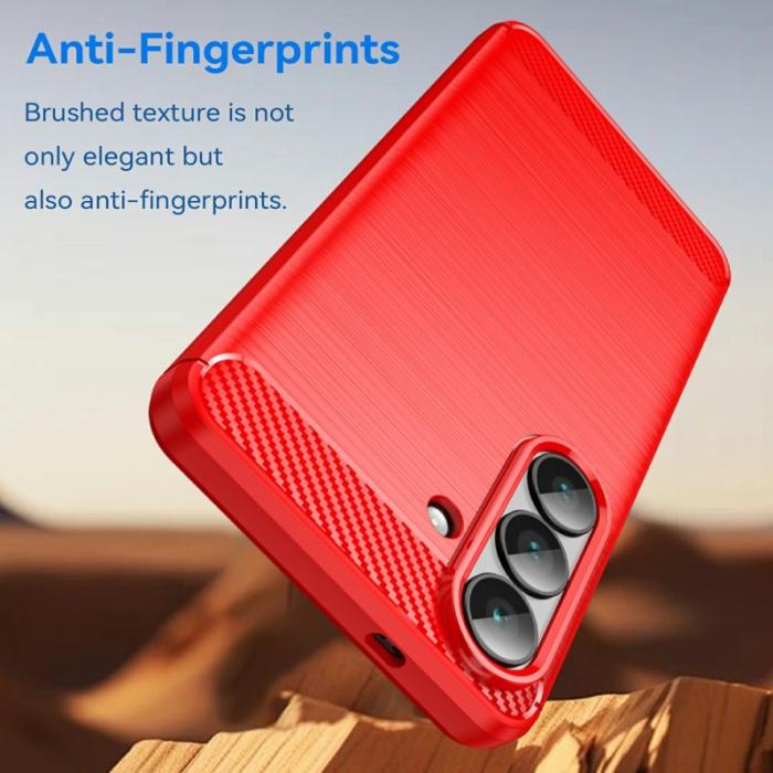 OEM - Mobilskal för Samsung Galaxy S26 Skyddande kolfiber - Röd