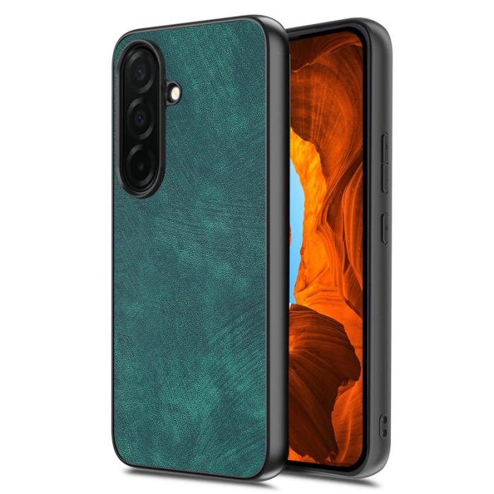 OEM - Mobilskal för Samsung Galaxy S26 Stöttålig Slim Retro Läder - Grön
