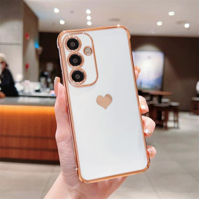 OEM - Mobilskal för Samsung Galaxy S26 TPU - Elokserad hjärtform - Vit