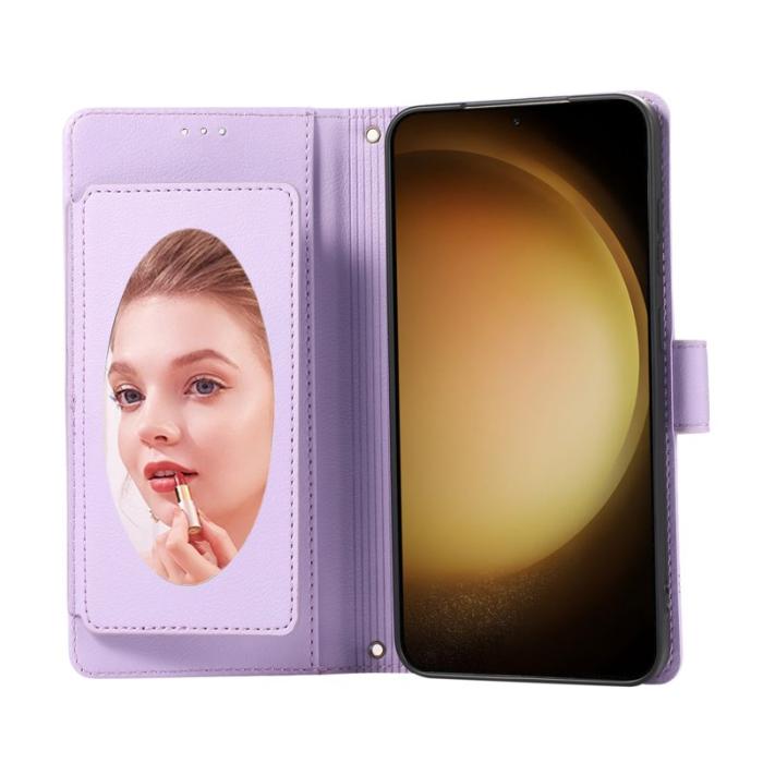 OEM - Mobilskal för Samsung Galaxy S26 TPU Konstläder Flip - Lila