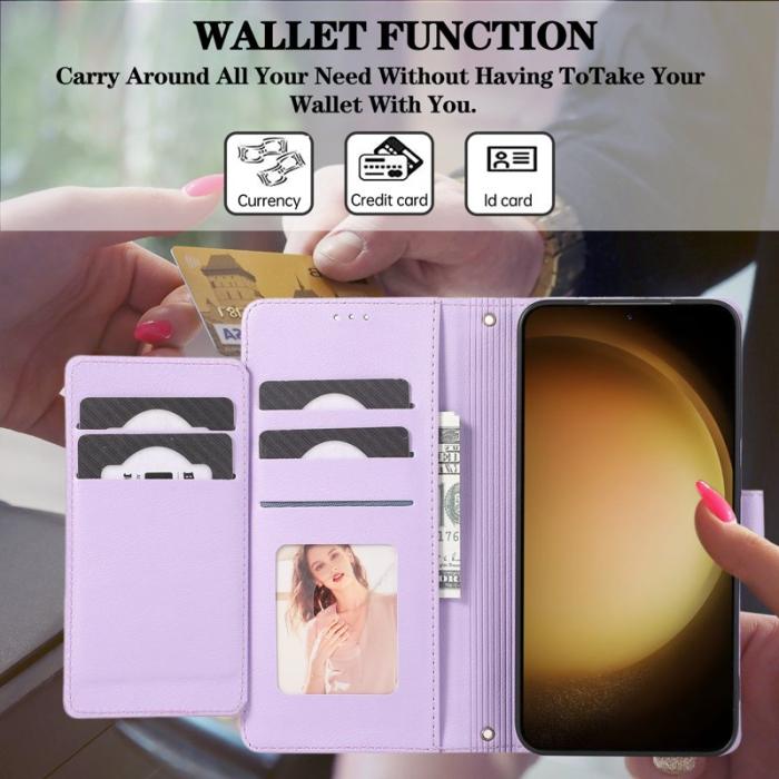 OEM - Mobilskal för Samsung Galaxy S26 TPU Konstläder Flip - Lila