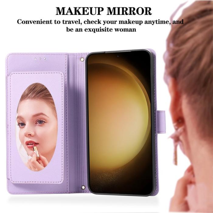 OEM - Mobilskal för Samsung Galaxy S26 TPU Konstläder Flip - Lila