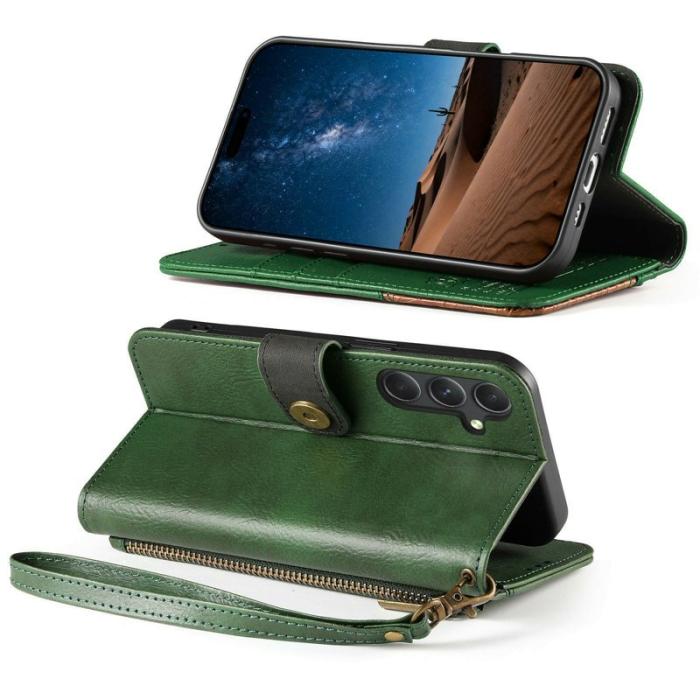 OEM - Mobilskal för Samsung Galaxy S26 TPU + Konstläder - Grön