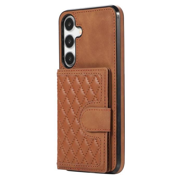 OEM - Mobilskal för Samsung Galaxy S26 TPU + Konstläder Kickstand - Brun