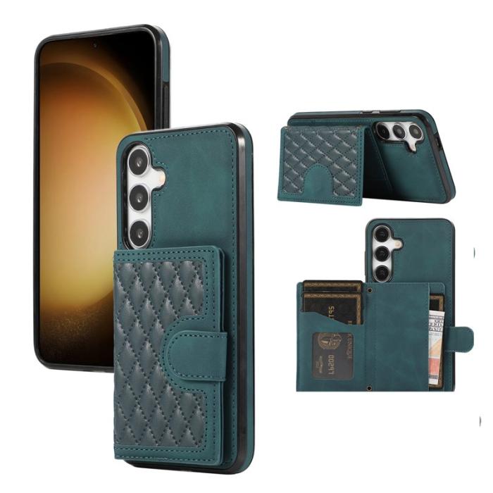 OEM - Mobilskal för Samsung Galaxy S26 TPU + Konstläder Kickstand - Grön