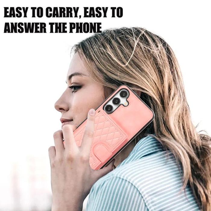 OEM - Mobilskal för Samsung Galaxy S26 TPU + Konstläder Kickstand - Roséguld