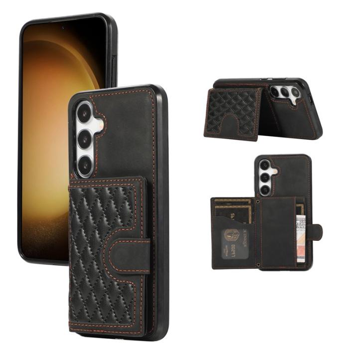 OEM - Mobilskal för Samsung Galaxy S26 TPU + Konstläder Kickstand - Svart