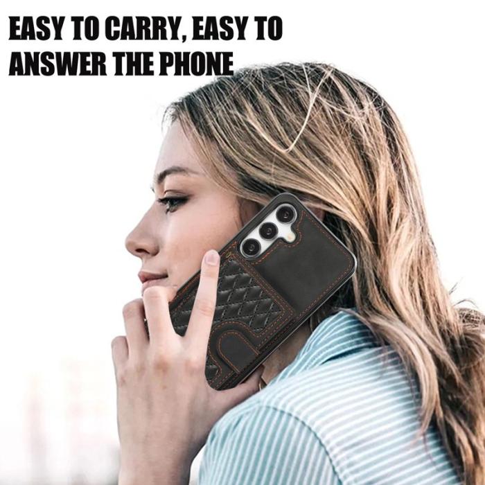 OEM - Mobilskal för Samsung Galaxy S26 TPU + Konstläder Kickstand - Svart