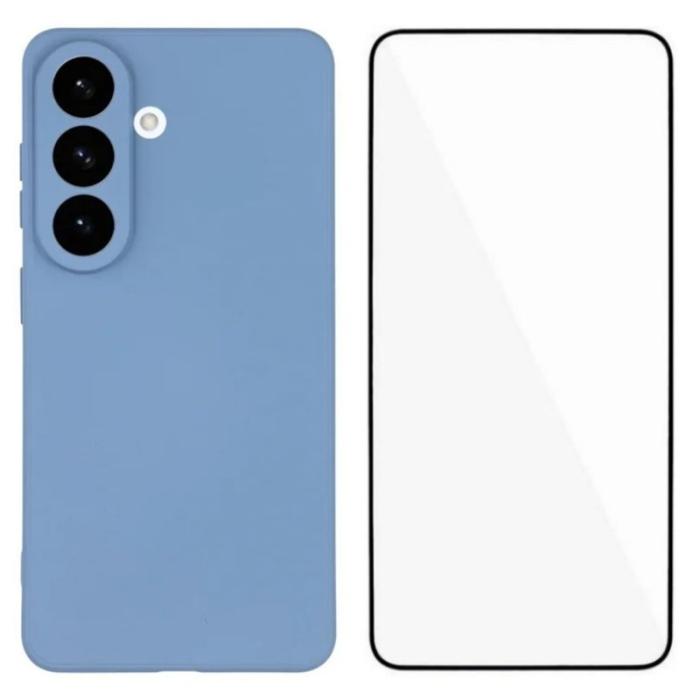 WANLONFENG - WANLONFENG Mobilskal för Samsung Galaxy S26 TPU med härdat glas - Lavendelgrå