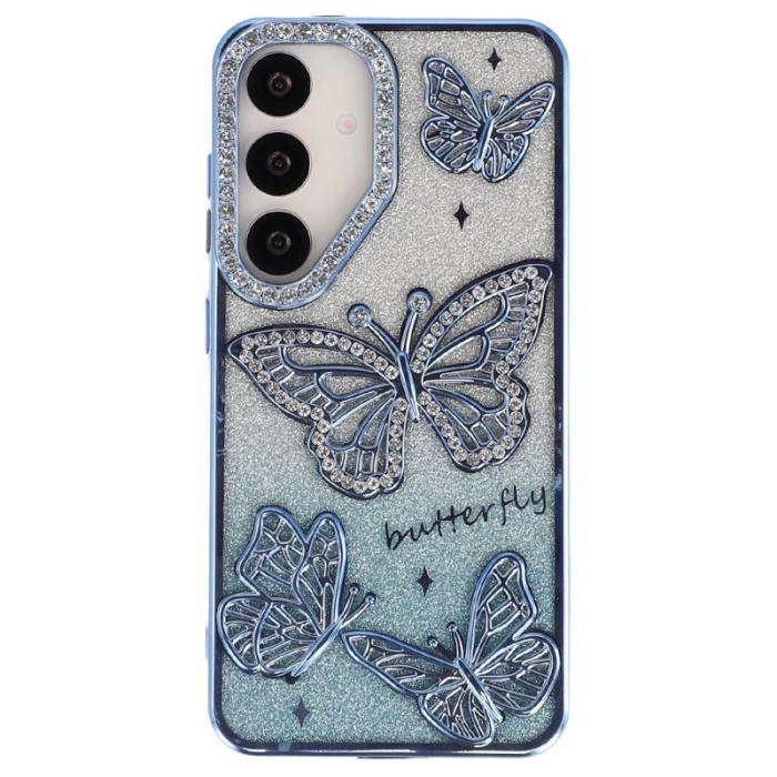 OEM - Mobilskal för Samsung Galaxy S26 TPU med rhinestones - Blå