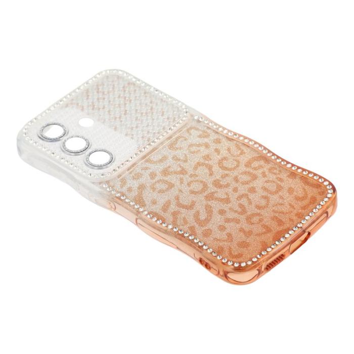 OEM - Mobilskal för Samsung Galaxy S26 TPU med rhinestones - Gradient Brun