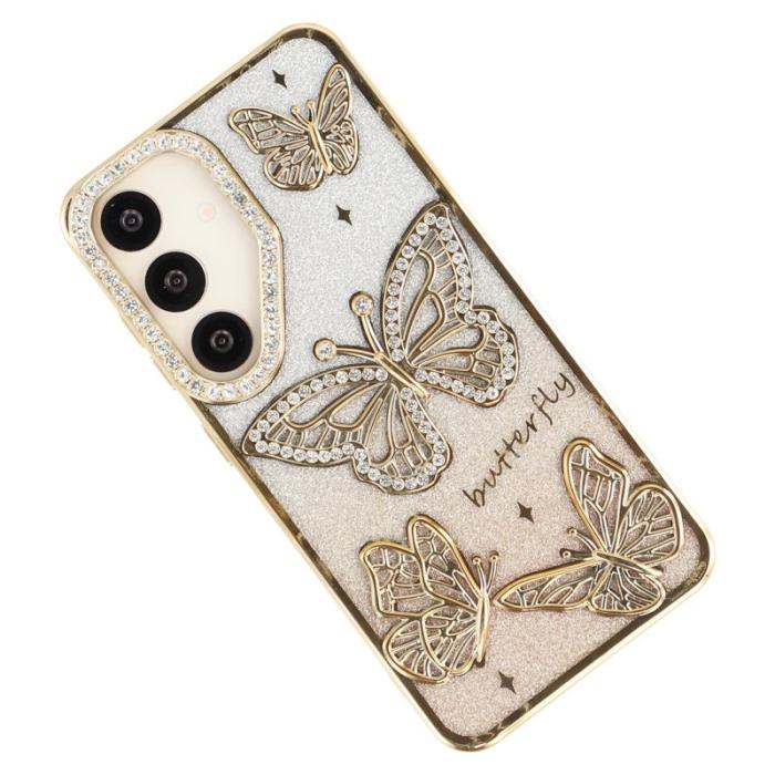 OEM - Mobilskal för Samsung Galaxy S26 TPU med rhinestones - Guld