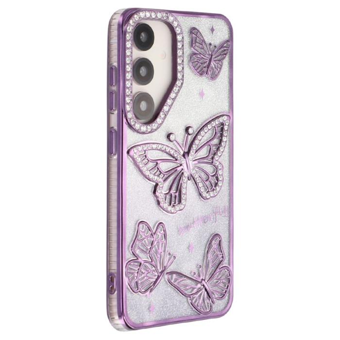 OEM - Mobilskal för Samsung Galaxy S26 TPU med rhinestones - Lila