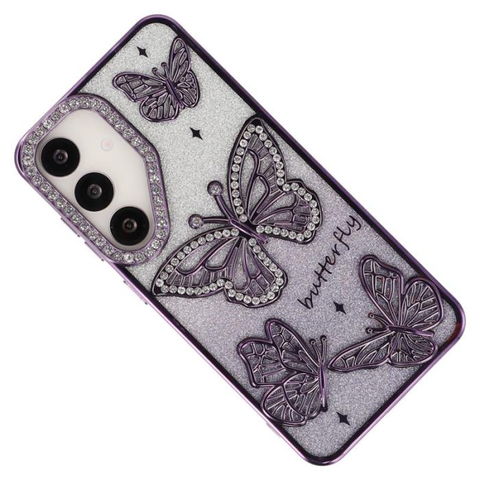 OEM - Mobilskal för Samsung Galaxy S26 TPU med rhinestones - Lila