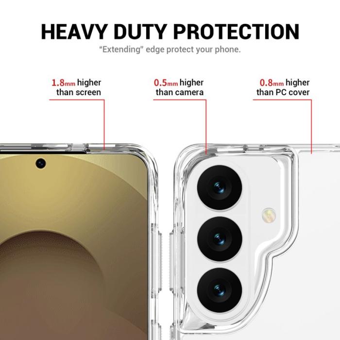 OEM - Mobilskal för Samsung Galaxy S26 TPU + PC med Kickstand - Transparent