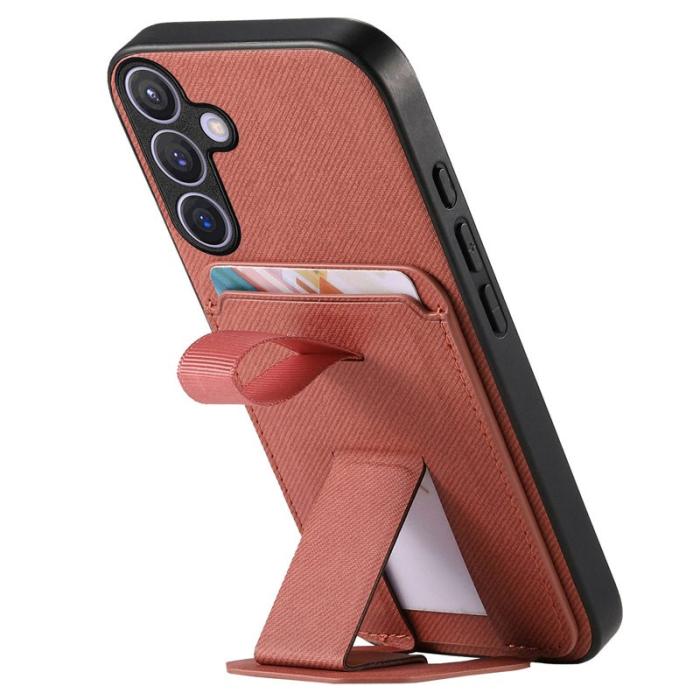 OEM - Mobilskal för Samsung Galaxy S26 TPU + Konstläder med kortfack - Brun