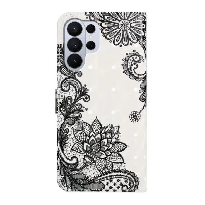 OEM - Mobilskal för Samsung Galaxy S26 Ultra 3D-mönster Konstläder - Blommor