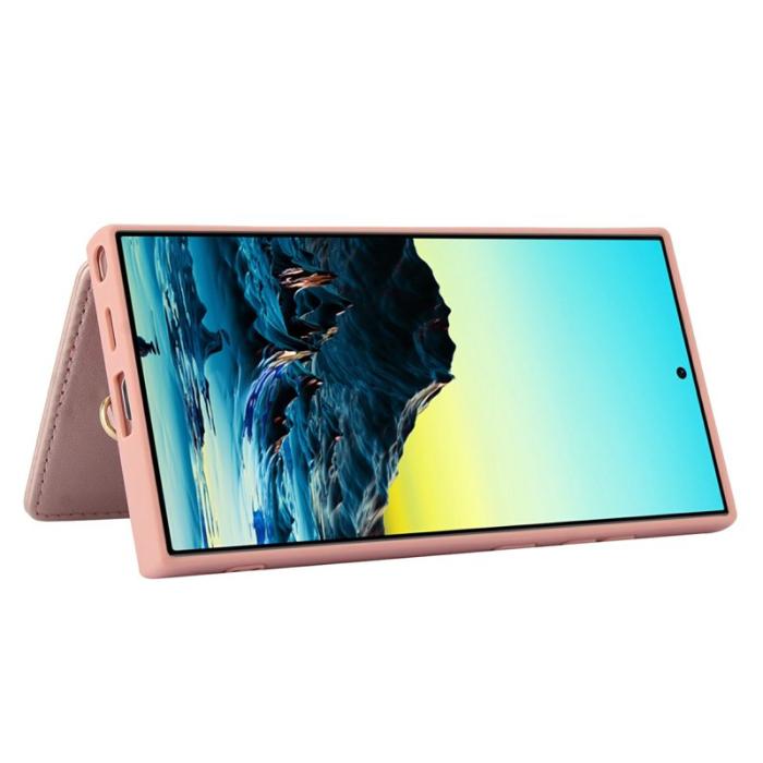 OEM - Mobilskal för Samsung Galaxy S26 Ultra Konstläder Kortfack - Rosa