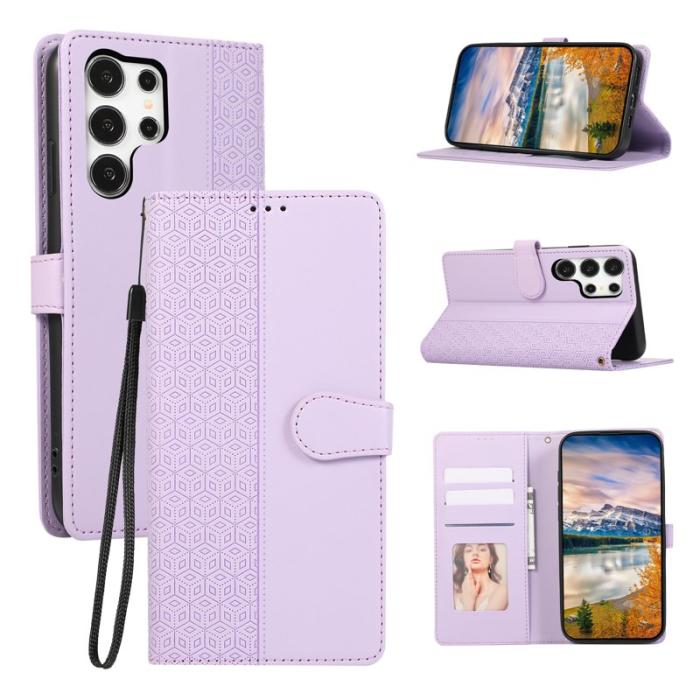 OEM - Mobilskal för Samsung Galaxy S26 Ultra Konstläder med handledsrem - Lila