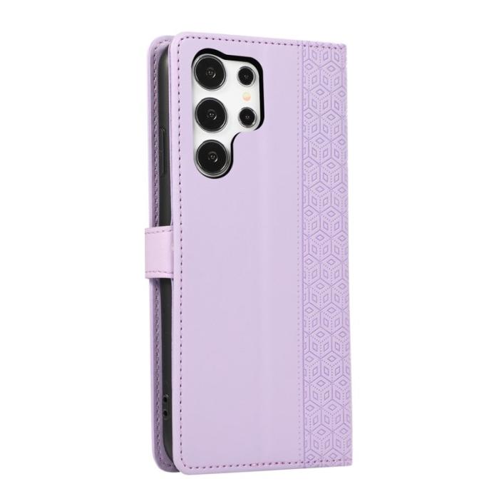 OEM - Mobilskal för Samsung Galaxy S26 Ultra Konstläder med handledsrem - Lila