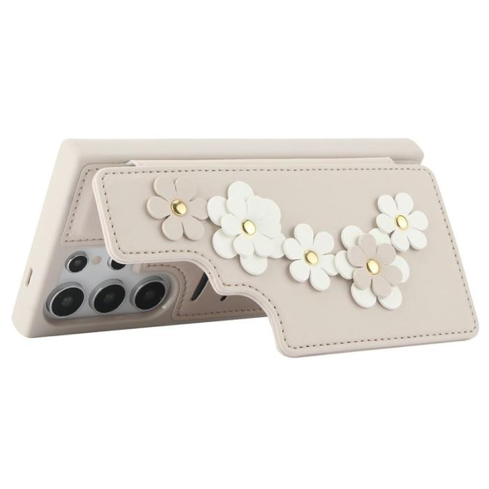 OEM - Mobilskal för Samsung Galaxy S26 Ultra Konstläder med kortfack - Beige