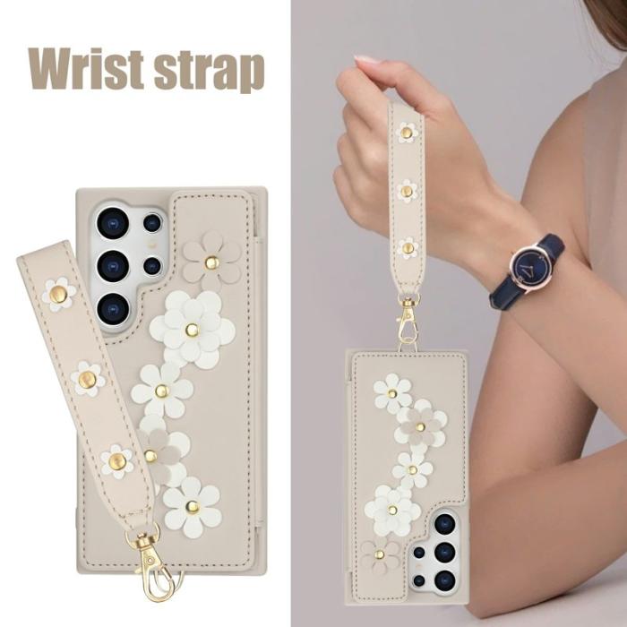 OEM - Mobilskal för Samsung Galaxy S26 Ultra Konstläder med kortfack - Beige