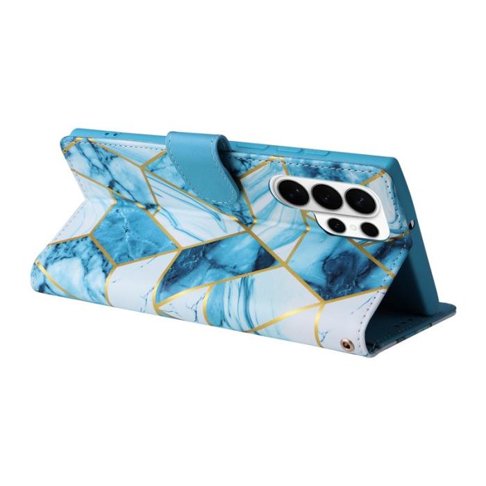 OEM - Mobilskal för Samsung Galaxy S26 Ultra Konstläder med rem - Blå