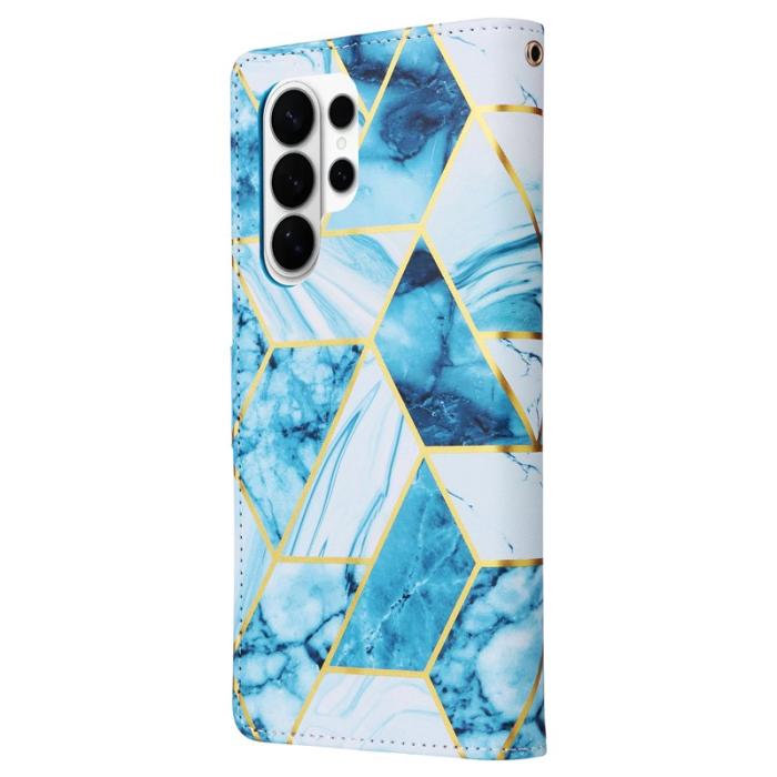 OEM - Mobilskal för Samsung Galaxy S26 Ultra Konstläder med rem - Blå