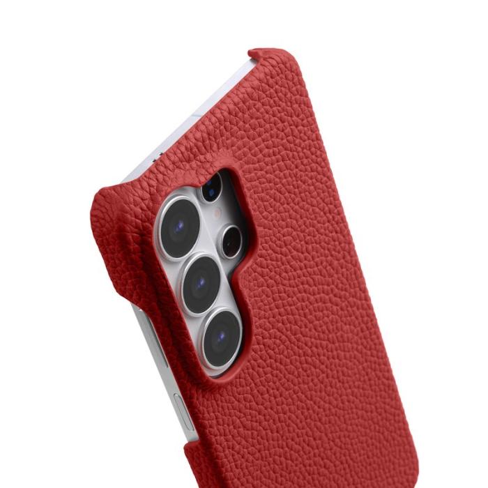 Melkco - MELKCO Mobilskal för Samsung Galaxy S26 Ultra Äkta läder PC Magnetiskt - Röd