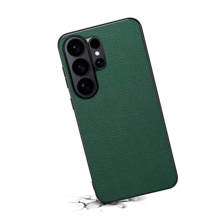 OEM - Mobilskal för Samsung Galaxy S26 Ultra Konstläder + PC + TPU - Grön
