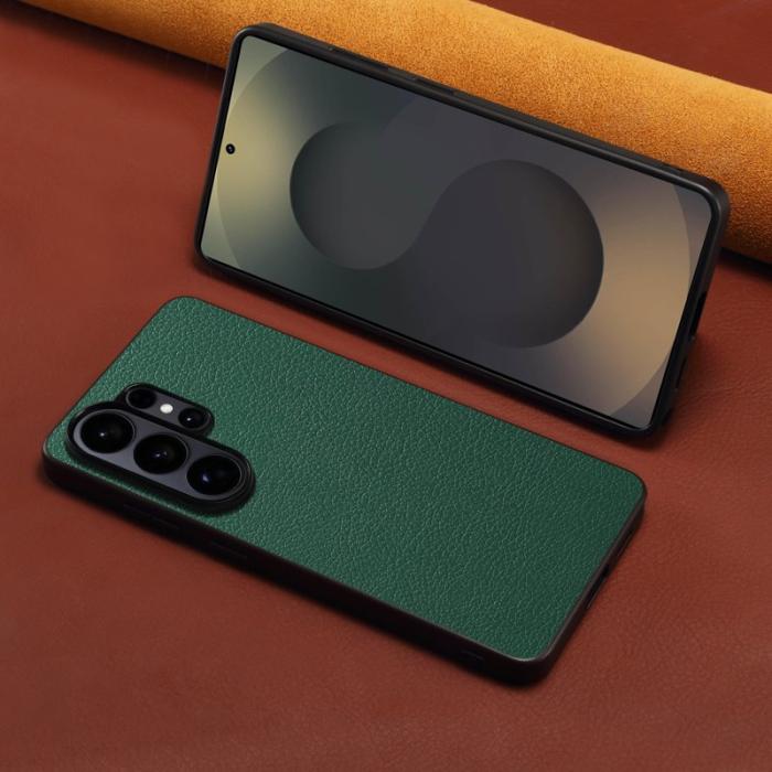 OEM - Mobilskal för Samsung Galaxy S26 Ultra Konstläder + PC + TPU - Grön