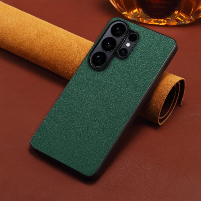 OEM - Mobilskal för Samsung Galaxy S26 Ultra Konstläder + PC + TPU - Grön