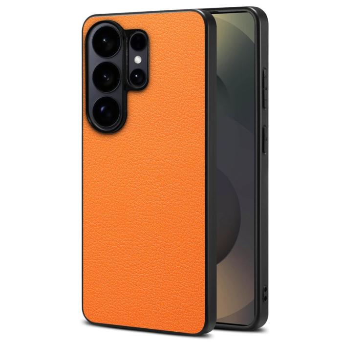 OEM - Mobilskal för Samsung Galaxy S26 Ultra Konstläder + PC + TPU - Orange