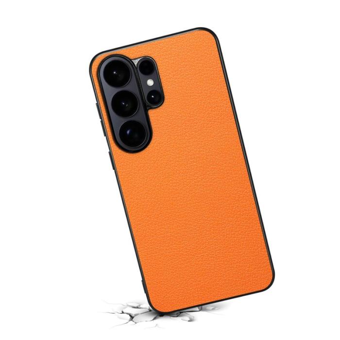 OEM - Mobilskal för Samsung Galaxy S26 Ultra Konstläder + PC + TPU - Orange
