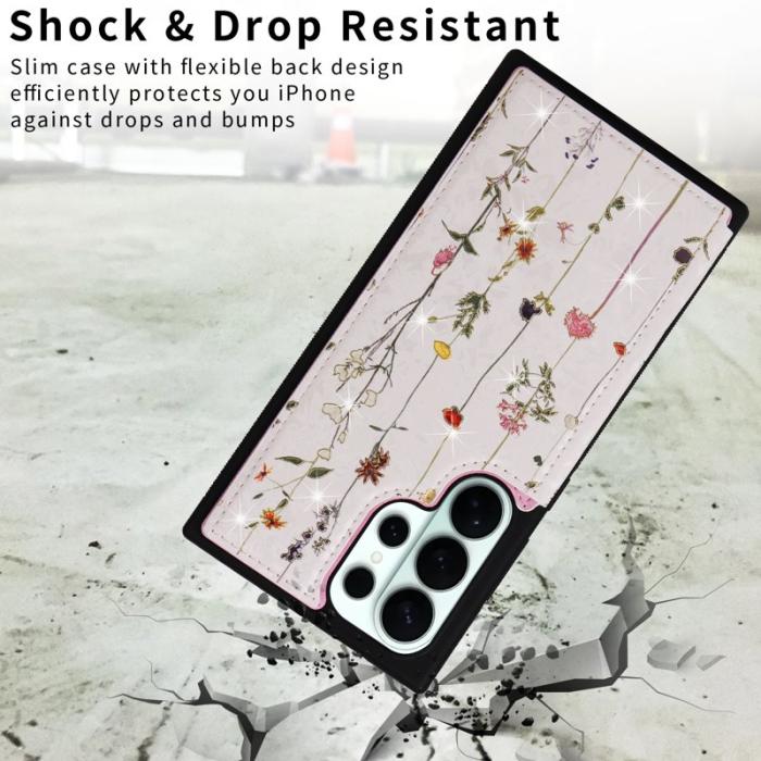 OEM - Mobilskal för Samsung Galaxy S26 Ultra Konstläder RFID - Torkad blomma